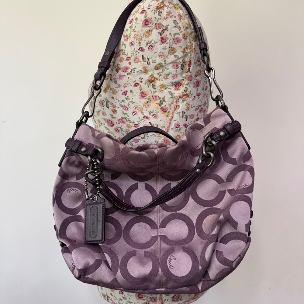 Coach Purple Signature Shoulder Bag